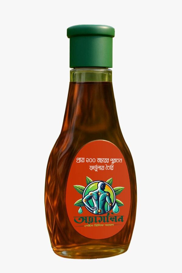 Oramlin Pain Relief Oil bottle made with a 200-year-old traditional herbal formula, featuring a green cap and vibrant label design.